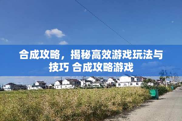 合成攻略，揭秘高效游戏玩法与技巧 合成攻略游戏
