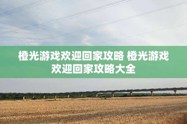橙光游戏欢迎回家攻略 橙光游戏欢迎回家攻略大全