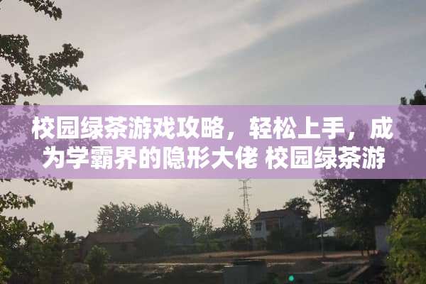 校园绿茶游戏攻略，轻松上手，成为学霸界的**大佬 校园绿茶游戏攻略
