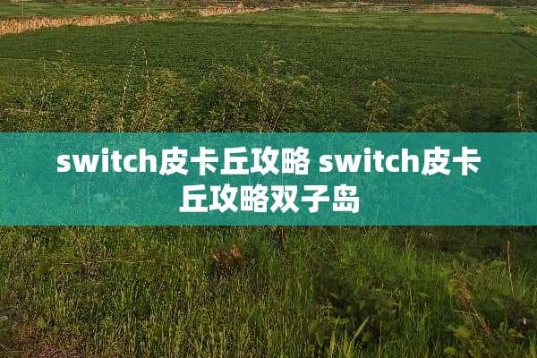 switch皮卡丘攻略 switch皮卡丘攻略双子岛
