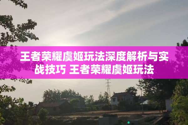 王者荣耀虞姬玩法深度解析与实战技巧 王者荣耀虞姬玩法