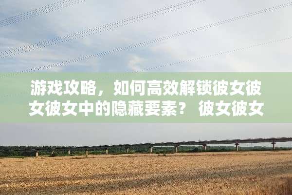 游戏攻略，如何高效解锁彼女彼女彼女中的隐藏要素？ 彼女彼女彼女游戏攻略