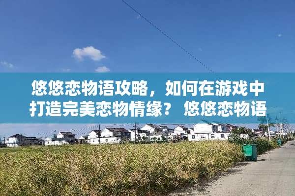 悠悠恋物语攻略，如何在游戏中打造完美恋物情缘？ 悠悠恋物语攻略4