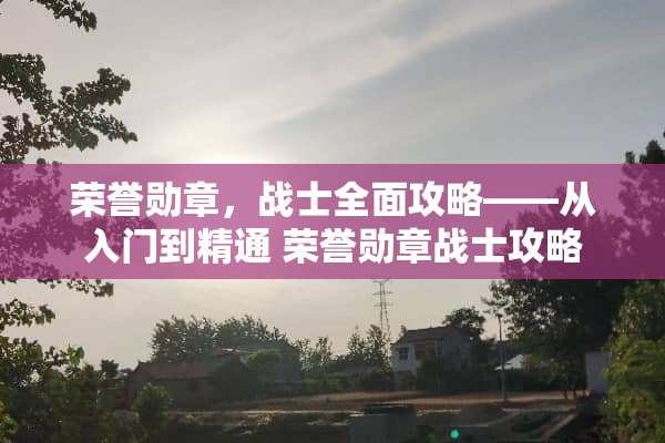 荣誉勋章，战士全面攻略——从入门到精通 荣誉勋章战士攻略