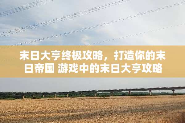 末日大亨终极攻略，打造你的末日帝国 游戏中的末日大亨攻略