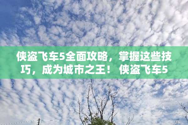 侠盗飞车5全面攻略，掌握这些技巧，成为城市之王！ 侠盗飞车5攻略