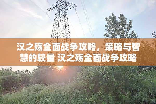 汉之殇全面战争攻略，策略与智慧的较量 汉之殇全面战争攻略