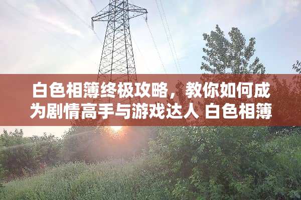 白色相簿终极攻略，教你如何成为剧情高手与游戏达人 白色相簿攻略