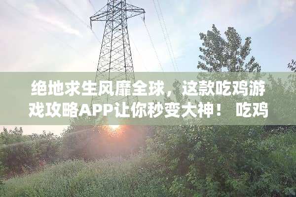 绝地求生风靡全球，这款吃鸡游戏攻略APP让你秒变大神！ 吃鸡游戏攻略app
