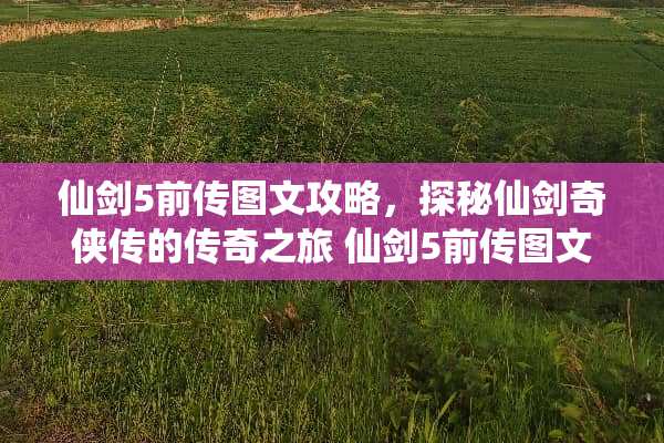 仙剑5前传图文攻略，探秘仙剑奇侠传的传奇之旅 仙剑5前传图文攻略