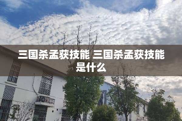 三国杀孟获技能 三国杀孟获技能是什么