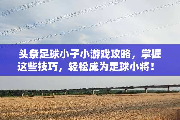 头条**小子小游戏攻略，掌握这些技巧，轻松成为**小将！ 头条**小子小游戏攻略