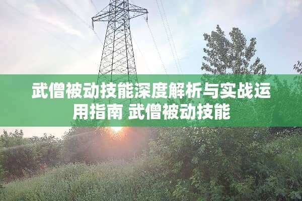 武僧被动技能深度解析与实战运用指南 武僧被动技能