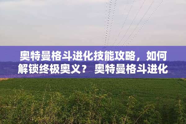 奥特曼格斗进化技能攻略，如何解锁终极奥义？ 奥特曼格斗进化技能
