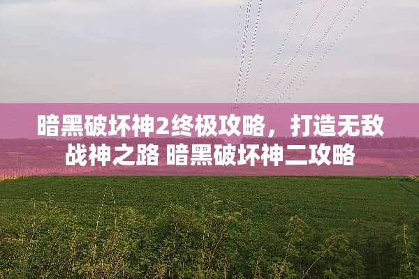 暗黑破坏神2终极攻略，打造无敌战神之路 暗黑破坏神二攻略