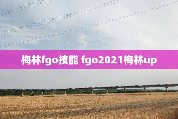梅林fgo技能 fgo2021梅林up