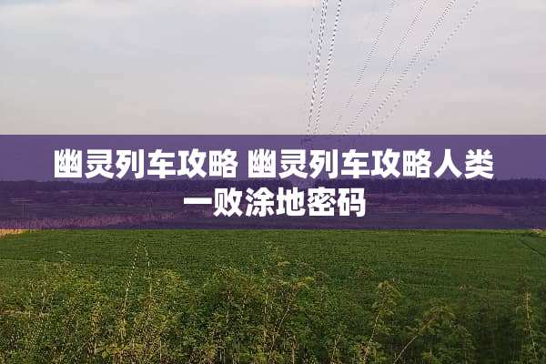 幽灵列车攻略 幽灵列车攻略人类一败涂地密码