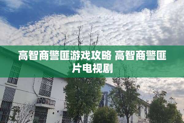 高智商警匪游戏攻略 高智商警匪片电视剧