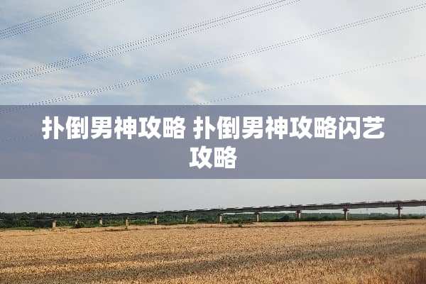 扑倒男神攻略 扑倒男神攻略闪艺攻略