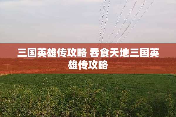 三国英雄传攻略 吞食天地三国英雄传攻略