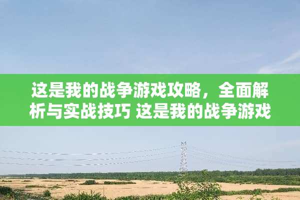 这是我的战争游戏攻略，全面解析与实战技巧 这是我的战争游戏攻略