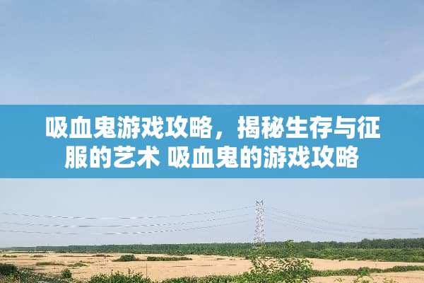 吸血鬼游戏攻略，揭秘生存与征服的艺术 吸血鬼的游戏攻略