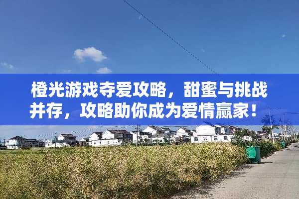 橙光游戏**攻略，甜蜜与挑战并存，攻略助你成为爱情**！ 橙光游戏**攻略