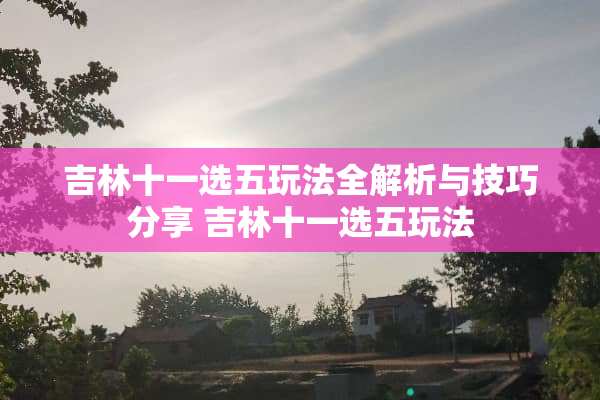 吉林十一选五玩法全解析与技巧分享 吉林十一选五玩法