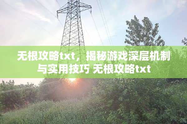 无根攻略txt，揭秘游戏深层机制与实用技巧 无根攻略txt