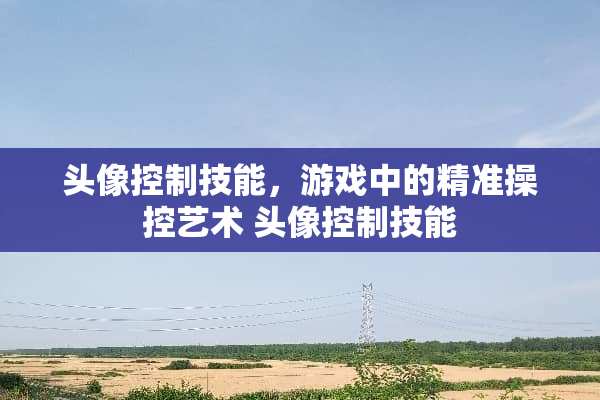 头像控制技能，游戏中的精准操控艺术 头像控制技能