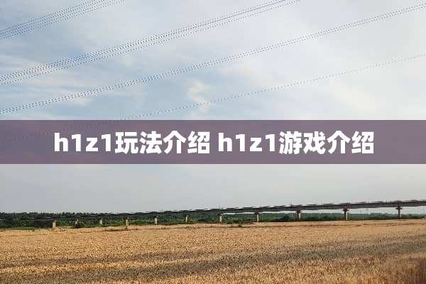 h1z1玩法介绍 h1z1游戏介绍