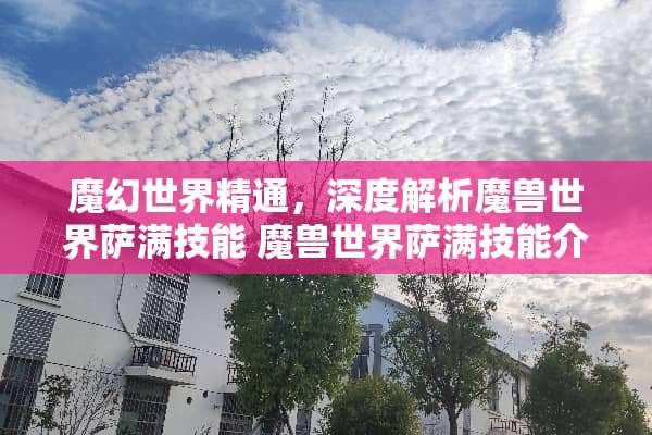魔幻世界精通，深度解析魔兽世界萨满技能 魔兽世界萨满技能介绍