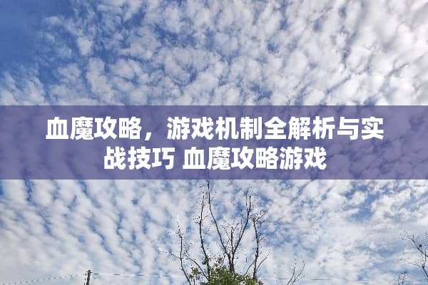 血魔攻略，游戏机制全解析与实战技巧 血魔攻略游戏