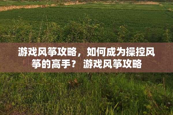 游戏风筝攻略，如何成为操控风筝的高手？ 游戏风筝攻略