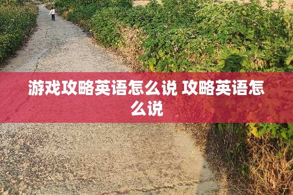 游戏攻略英语怎么说 攻略英语怎么说