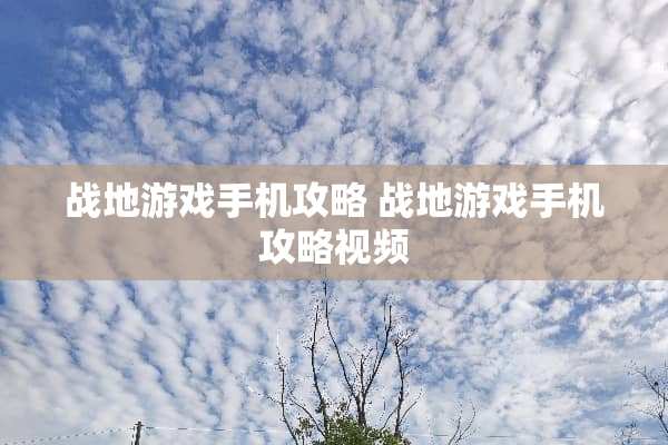 战地游戏手机攻略 战地游戏手机攻略视频