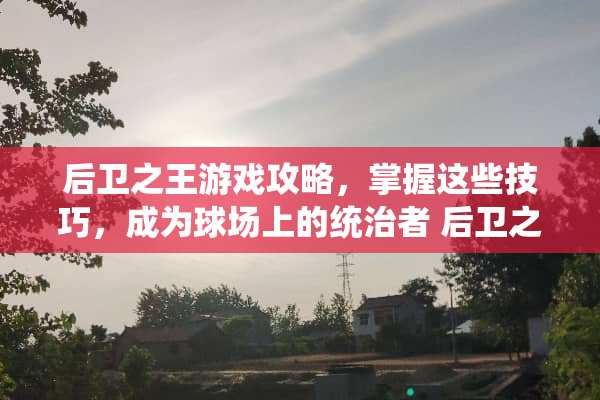 后卫之王游戏攻略，掌握这些技巧，成为球场上的统治者 后卫之王游戏攻略