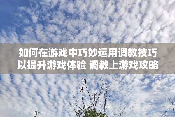 如何在游戏中巧妙运用**技巧以提升游戏体验 **上游戏攻略