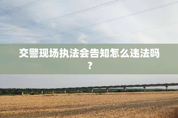 交警现场执**告知怎么违法吗？