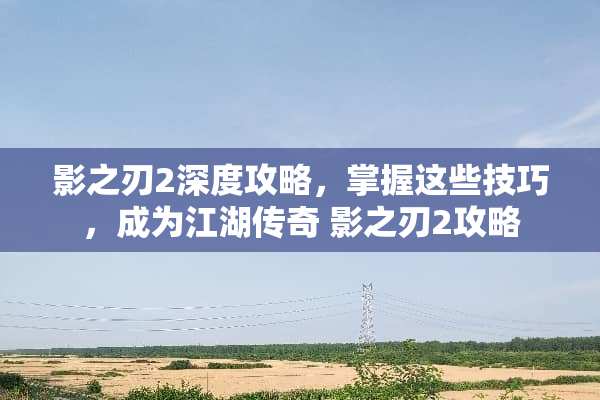 影之刃2深度攻略，掌握这些技巧，成为江湖传奇 影之刃2攻略