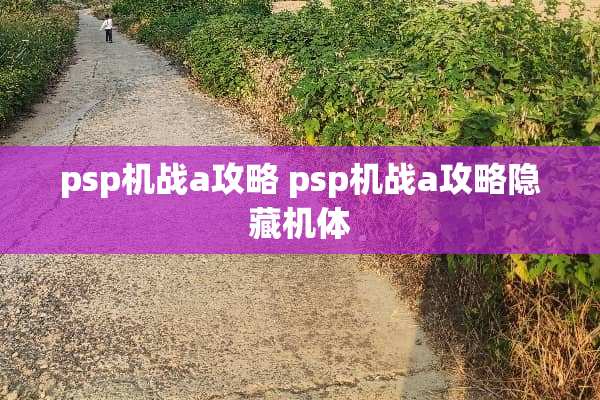 psp机战a攻略 psp机战a攻略隐藏机体