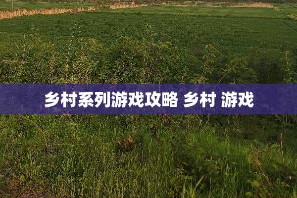 乡村系列游戏攻略 乡村 游戏
