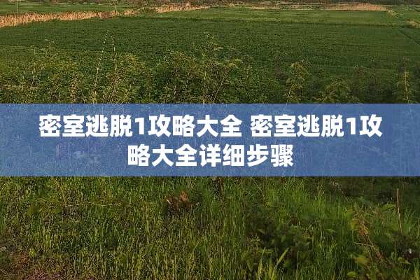 密室逃脱1攻略大全 密室逃脱1攻略大全详细步骤