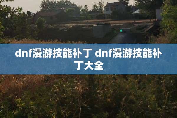 dnf漫游技能补丁 dnf漫游技能补丁大全