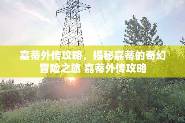 嘉蒂外传攻略，揭秘嘉蒂的奇幻冒险之旅 嘉蒂外传攻略