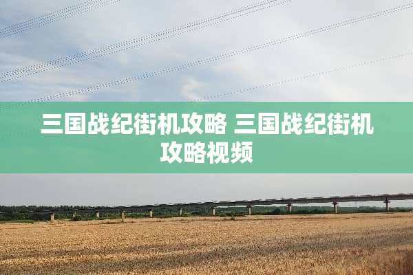 三国战纪街机攻略 三国战纪街机攻略视频