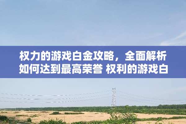 权力的游戏白金攻略，全面解析如何达到最高荣誉 权利的游戏白金攻略