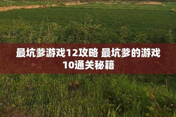最坑爹游戏12攻略 最坑爹的游戏10通关秘籍