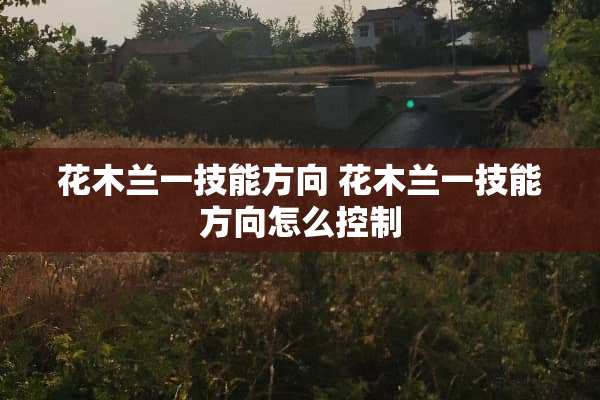 花木兰一技能方向 花木兰一技能方向怎么控制