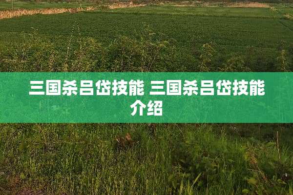 三国杀吕岱技能 三国杀吕岱技能介绍